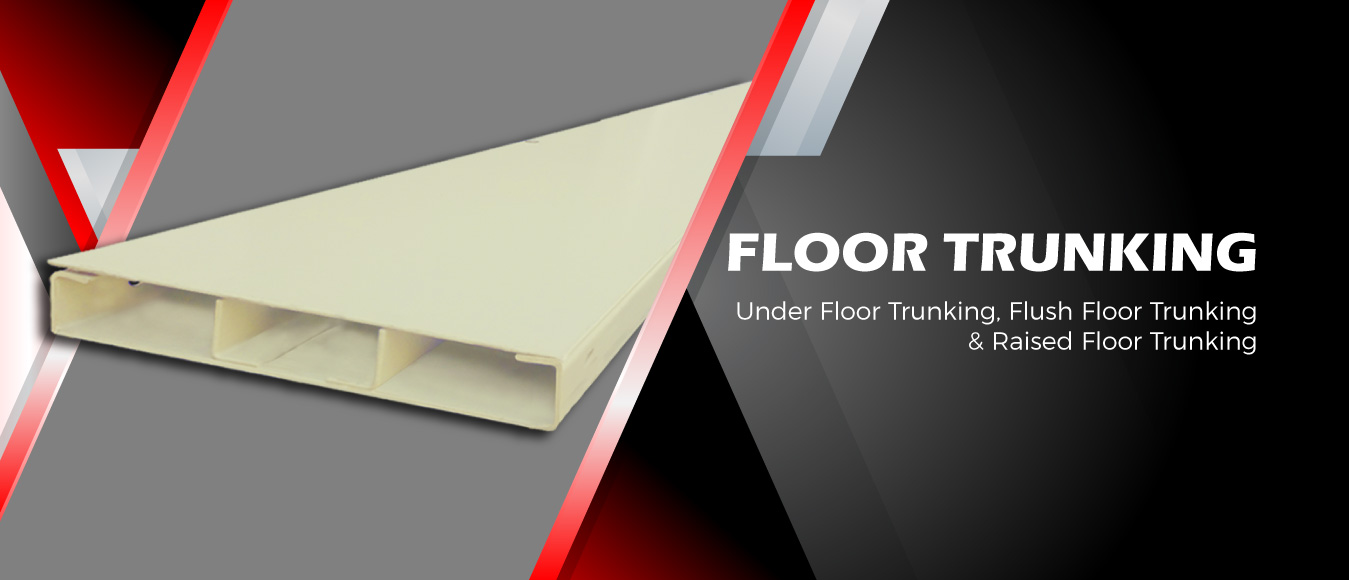 Banner showing floor trunking products